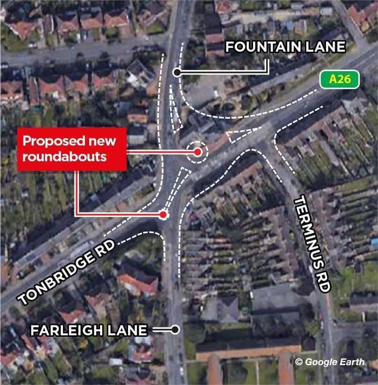 The approved design for the Fountain Lane junction