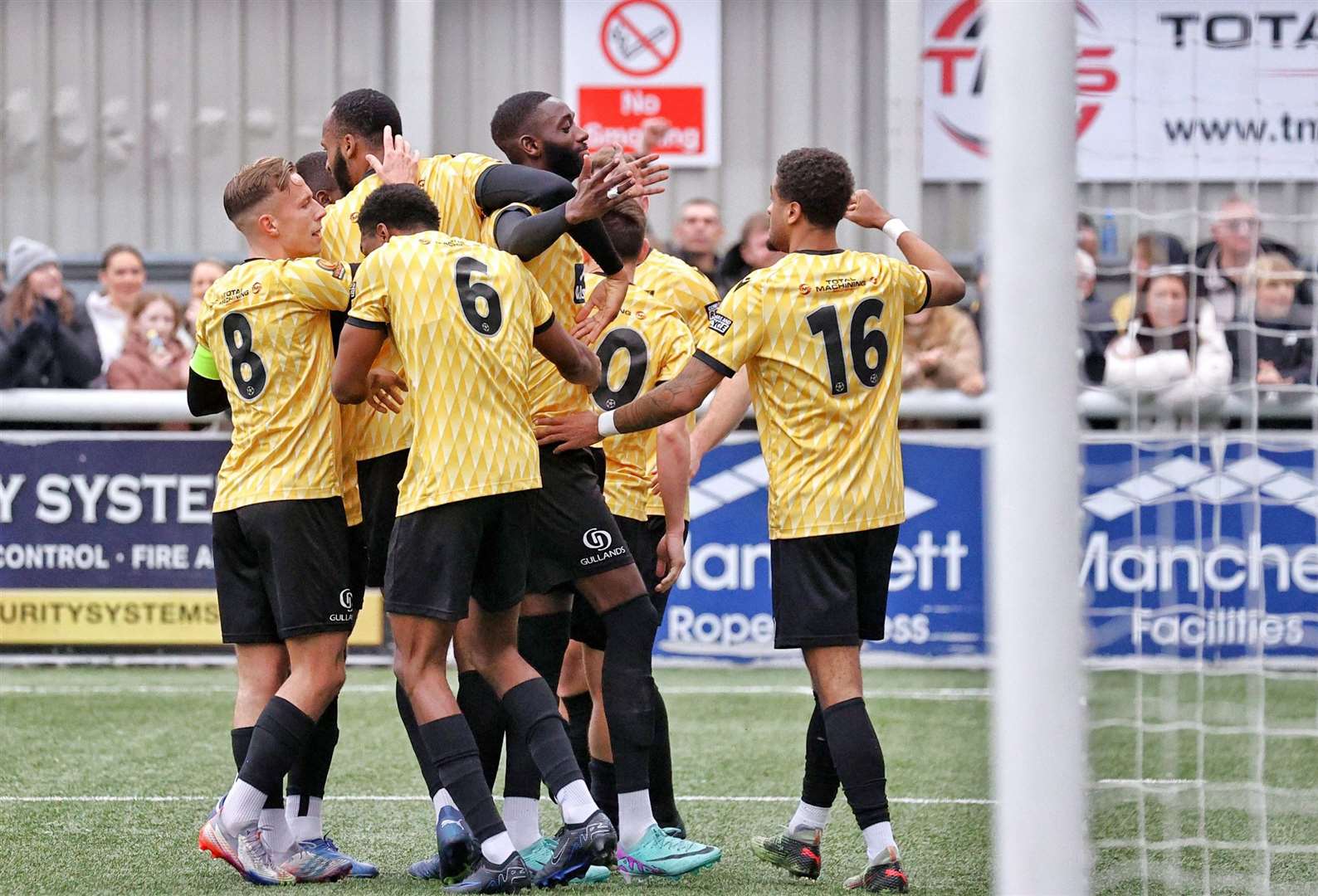 Maidstone celebrate after Mo Faal opens the scoring. Picture: Helen Cooper