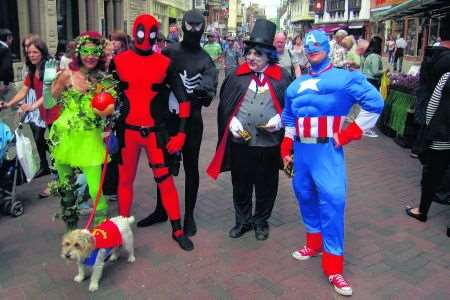 Superheroes gather in Canterbury city centre