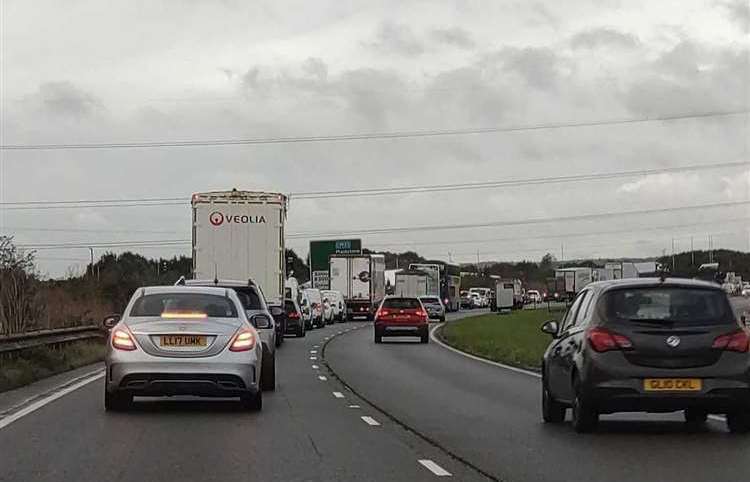 Traffic from the Island towards the Grovehurst junction along the A249 Maidstone-bound in September. Picture: Clive Hancock
