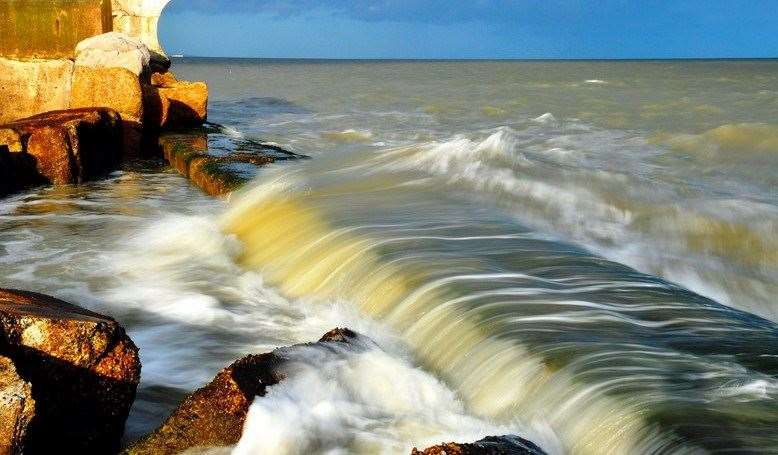The sight of breached sea defences – such as here in Kingsdown – could become more regular. Picture: Darryl Brown
