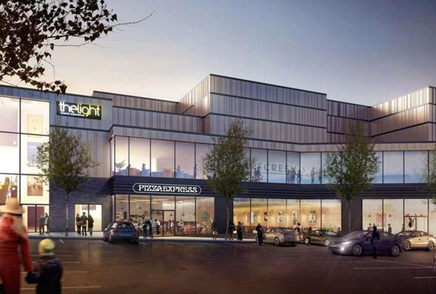 An old artist impressions showing Pizza Express underneath The Light cinema in Sittingbourne