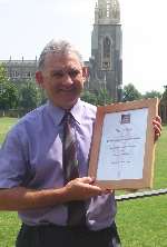 HONOUR: Head of business studies and economics Dave Burney with the Good School Guide certificate