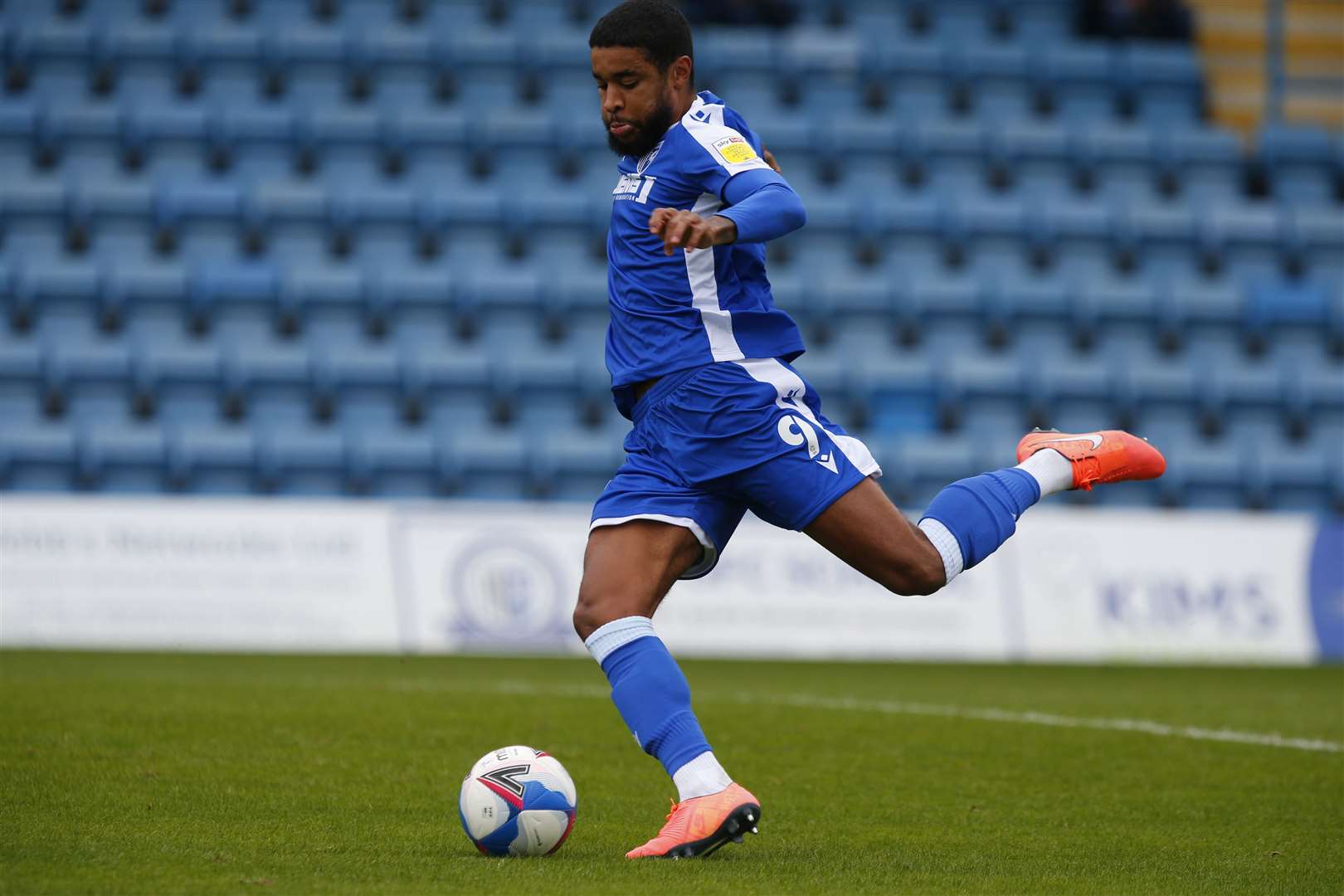 Dominic Samuel back in action for Gillingham on Saturday Picture: Barry Goodwin