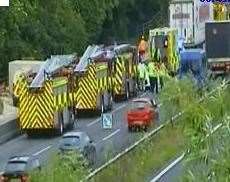 The crash on the M20. Picture: Highways England