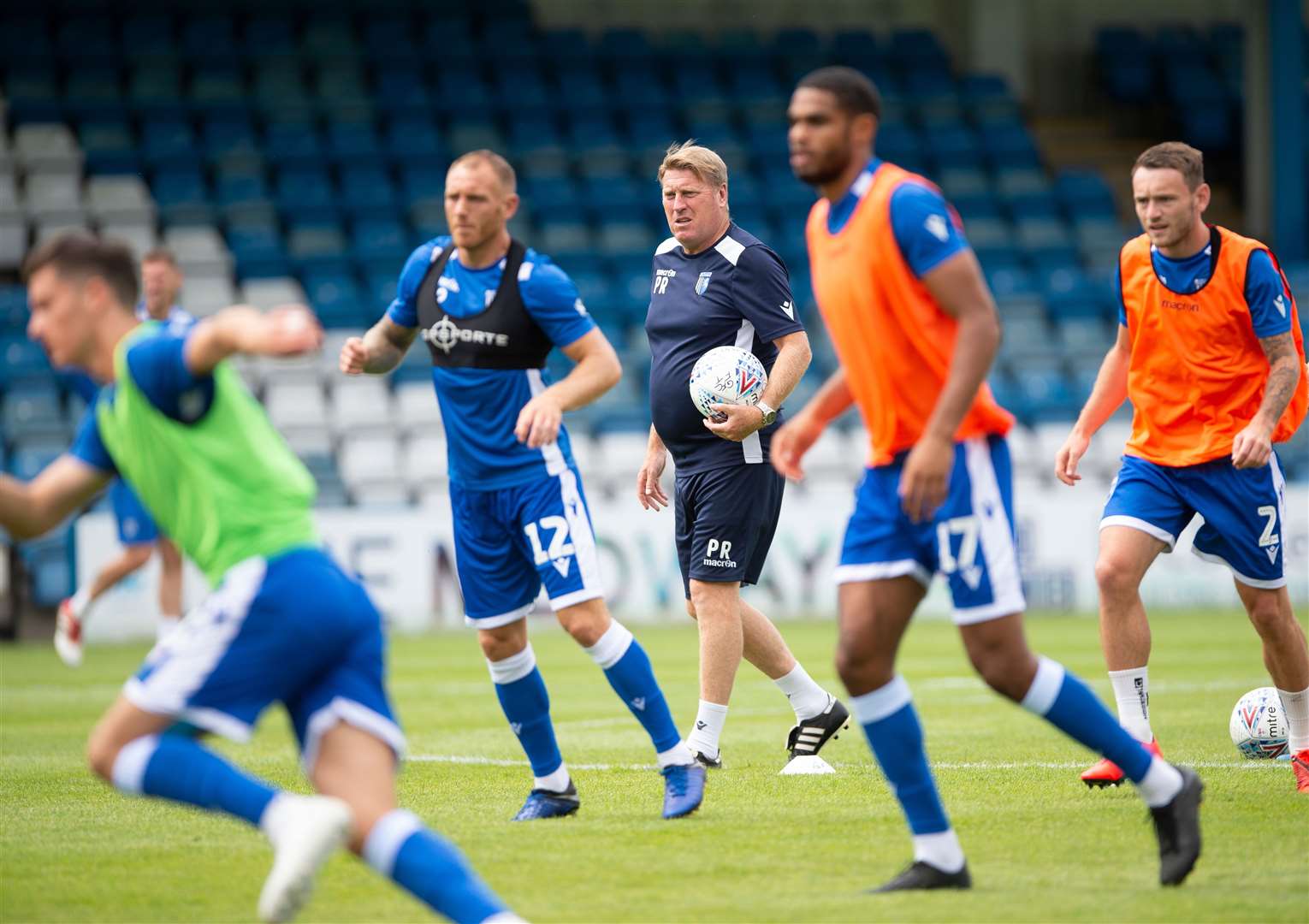 Paul Raynor put Gillingham through their paces before the Millwall game Picture: Ady Kerry
