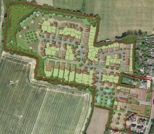 Where the 110 homes in Sutton Valence will be built. Picture: Fernham Homes and Omega Architects