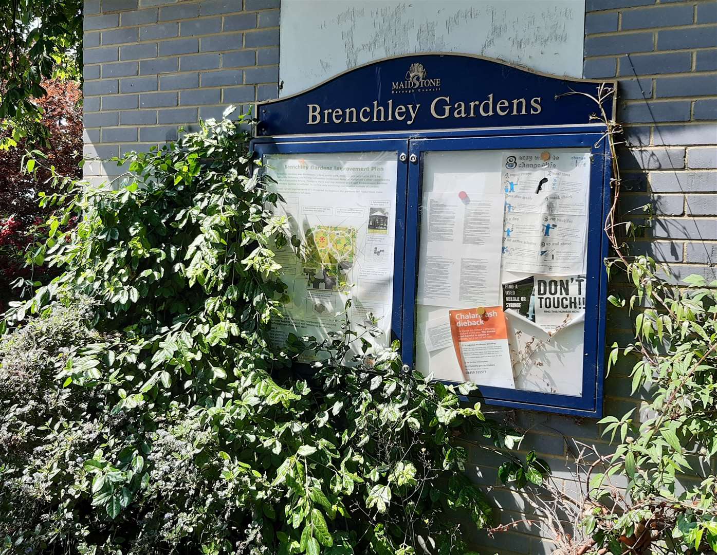 The Brenchley Gardens notice board, which details the history of the park Picture: KMG