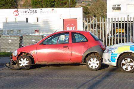 Police officers were injured while trying to stop this Ford Ka in Folkestone