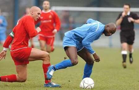 Steve Sodje on the ball during Saturday's game. Picture: MATT WALKER