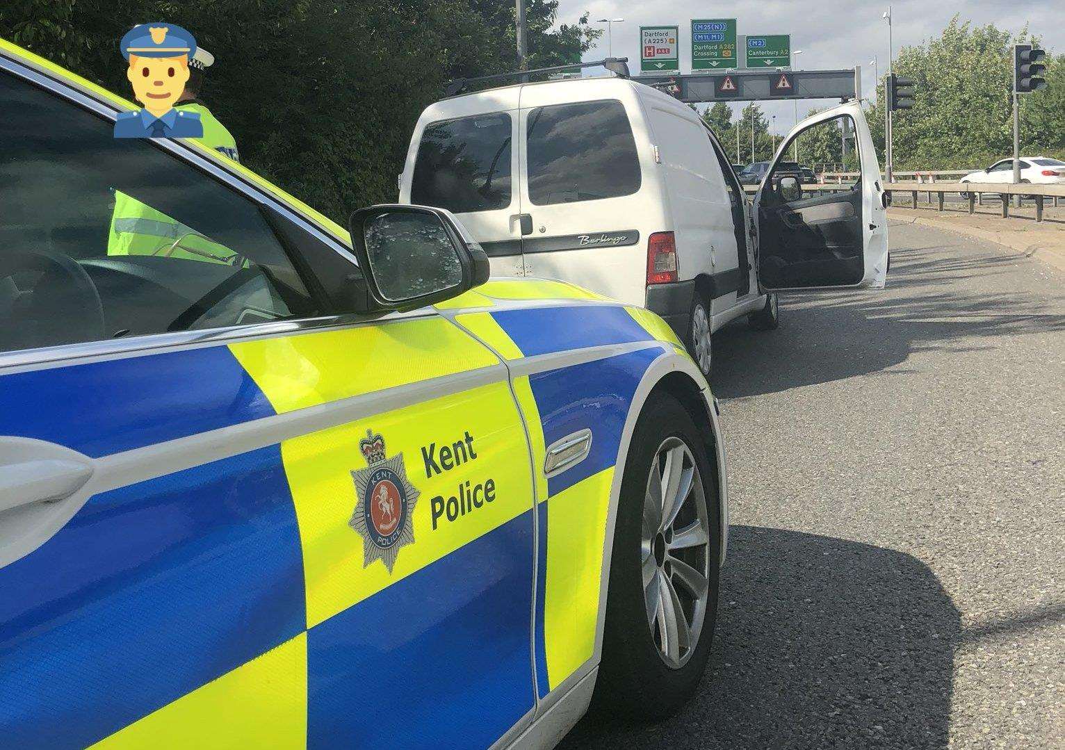 Police pulled over the vehicle on the M25. Picture: Kent Police