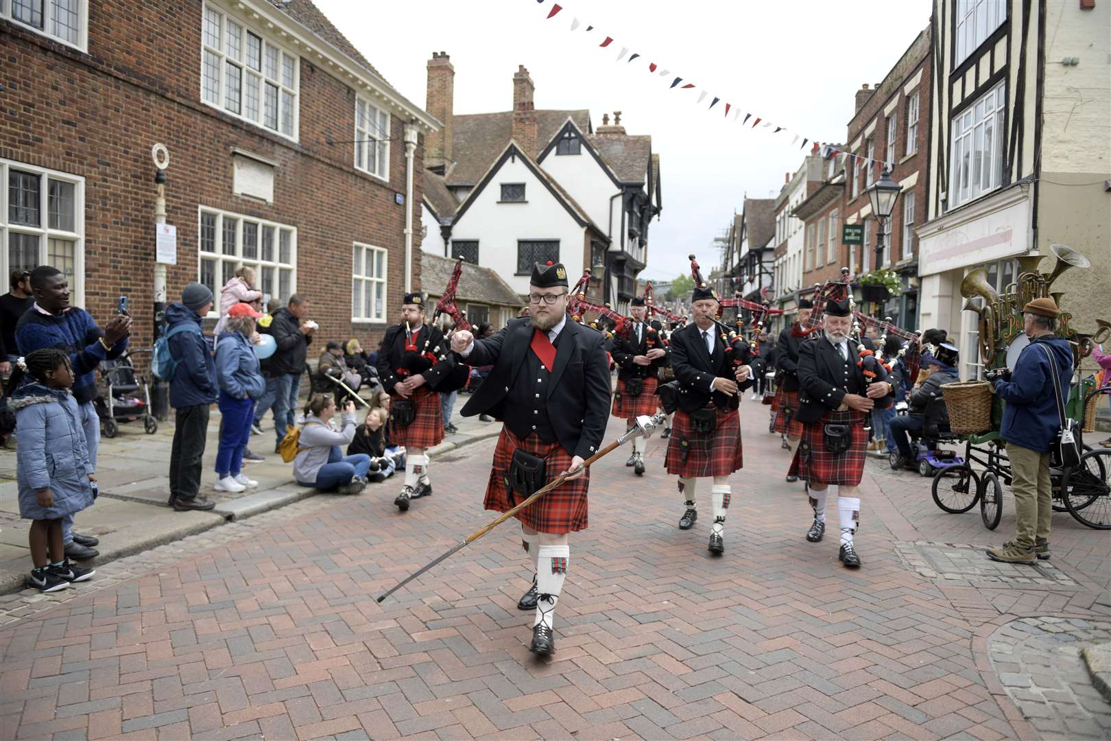 The City of Rochester pipe band lead the parade. Picture: Barry Goodwin