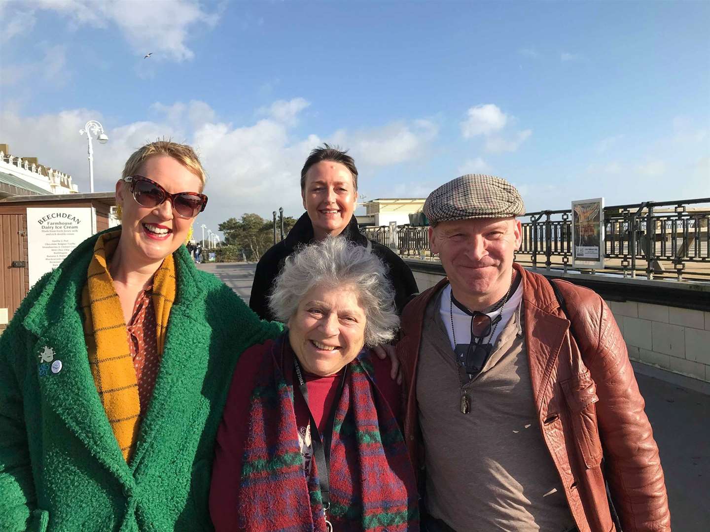 Miriam Margolyes is supporting the campaign to save the Leas Pavilion. Pictured with Lucy Freeman, Sue Buckle and Ben Shockley, from Friends of the Leas Pavilion