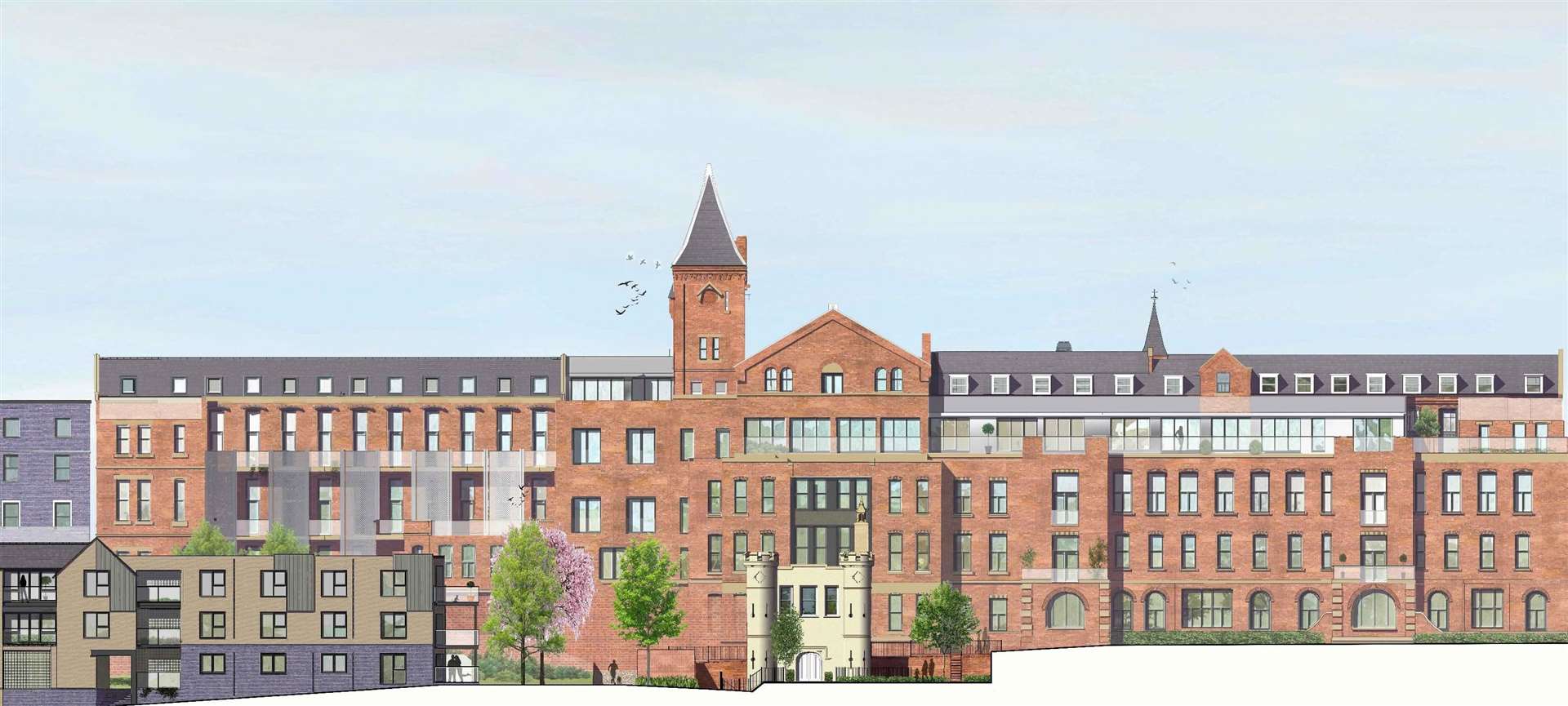 The view from the High Street of the new proposals to renovate and convert the former St Bartholomew's Hospital in Rochester into new flats and a community centre. Picture: Boyer Planning Ltd