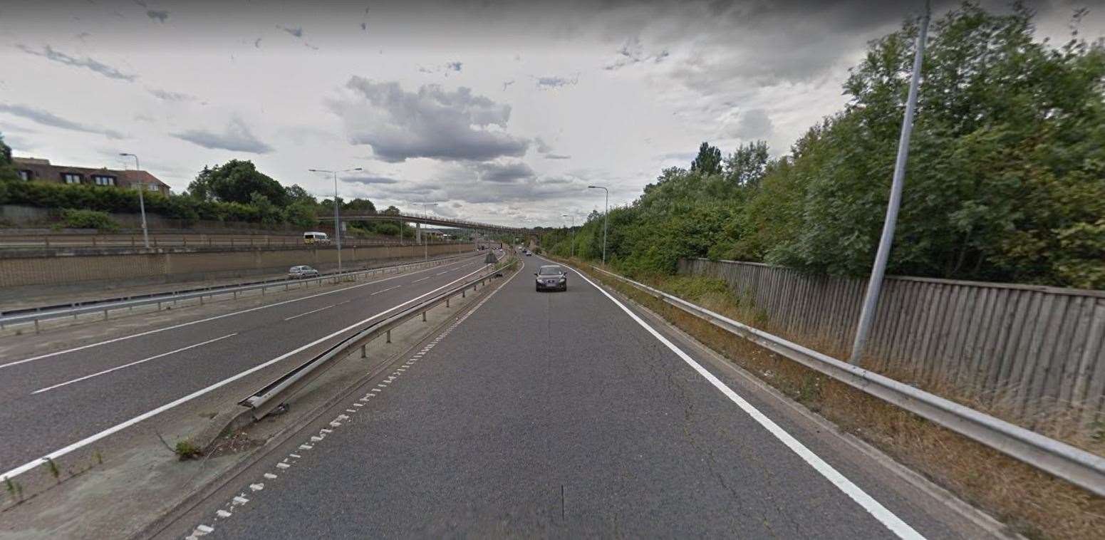 The A299 Thanet Way has been closed in both directions. Picture: Google