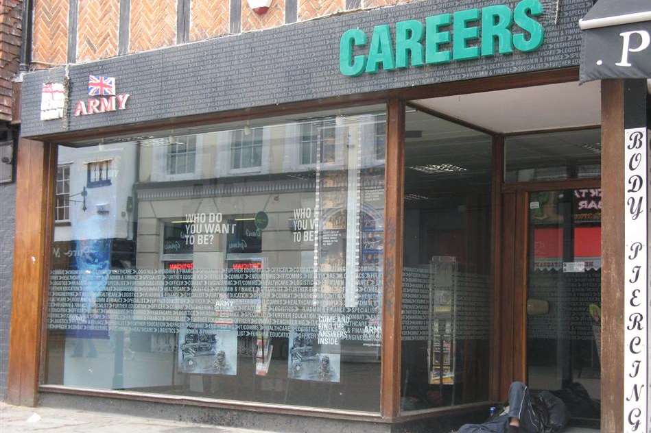 The Army careers office in St Peter's Street, Canterbury