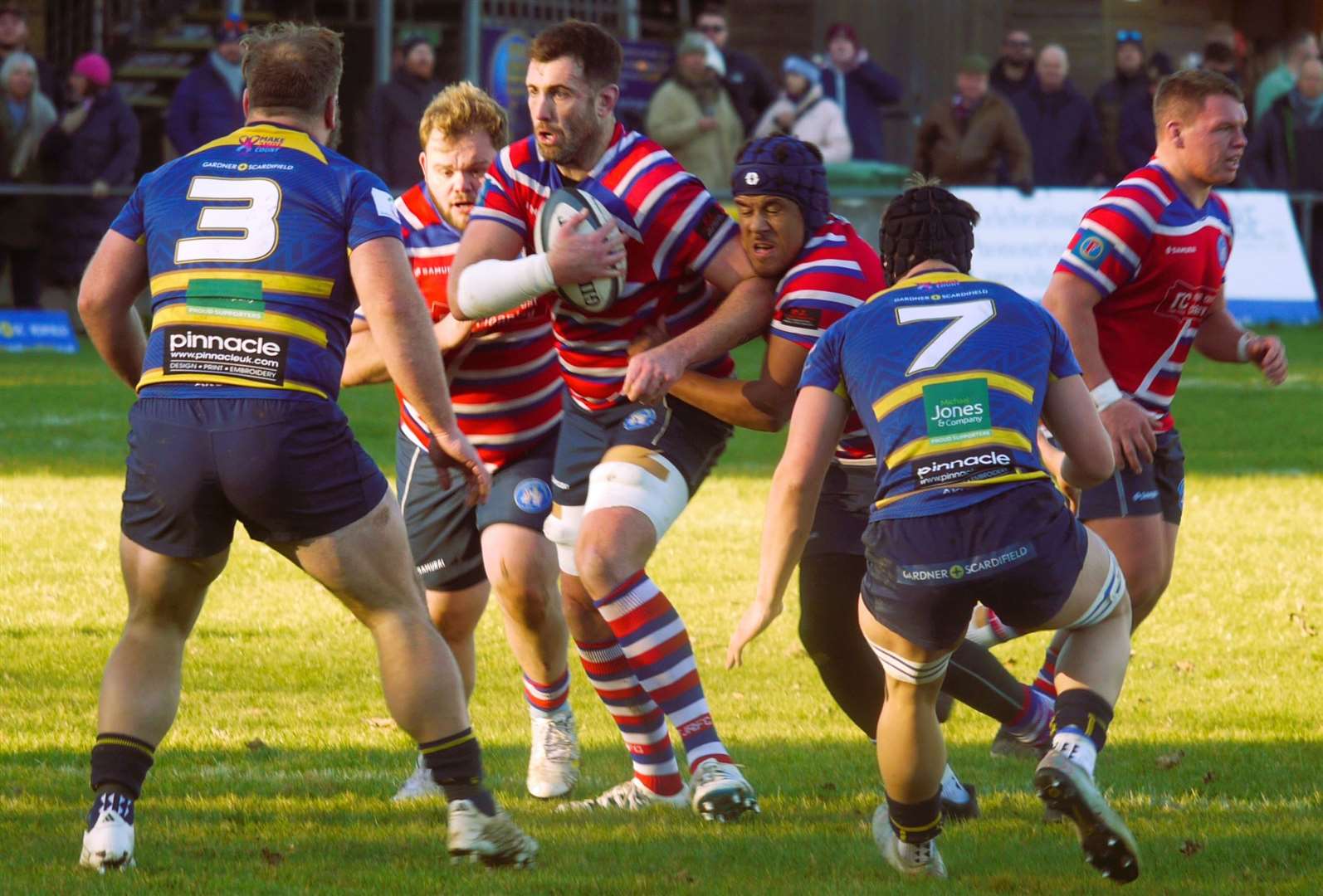 Perry John Parker drives forward on Saturday. Picture: Adam Hookway
