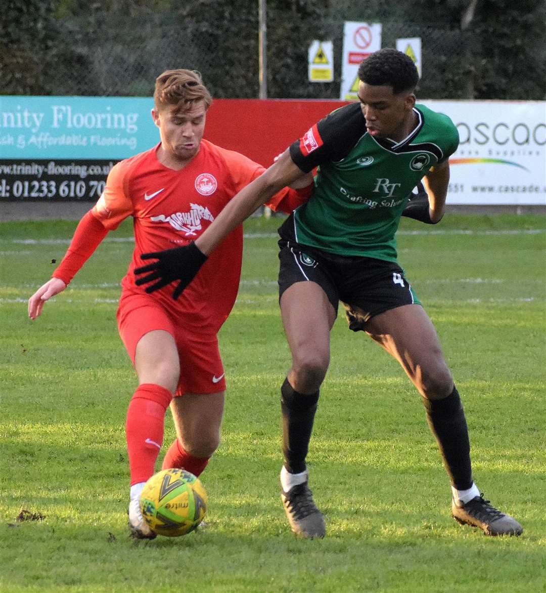 Action from Hythe Town's 1-1 draw with Phoenix Sports Picture: Randolph File