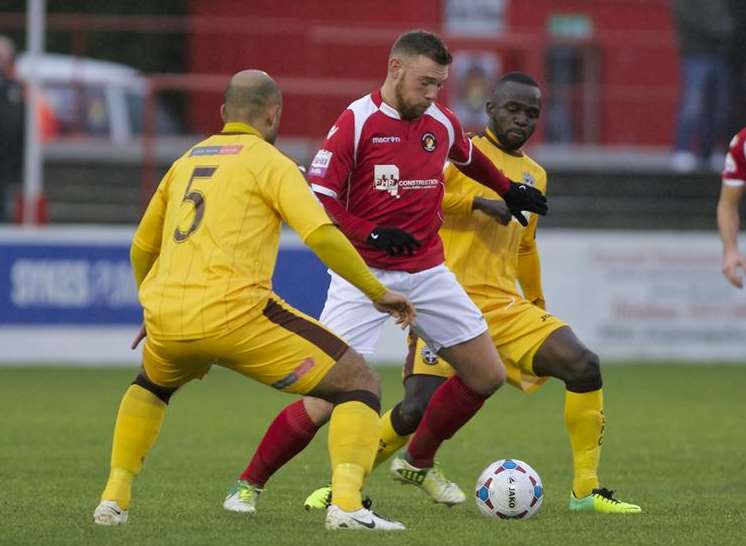 Action from Ebbsfleet's 2-0 win over Sutton in December Picture: Andy Payton