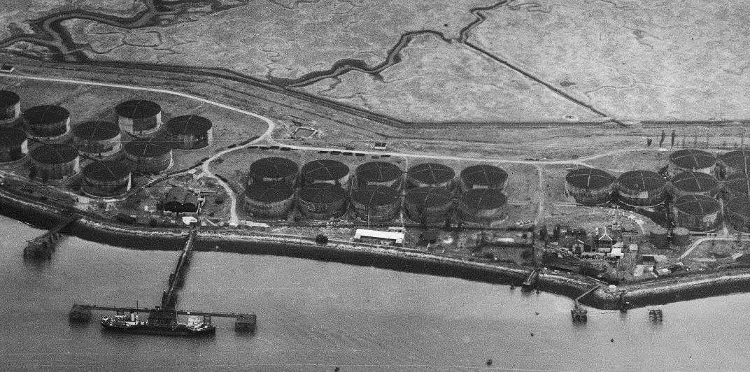 Part of the Admiralty fuel oil station established on the Isle of Grain in 1908