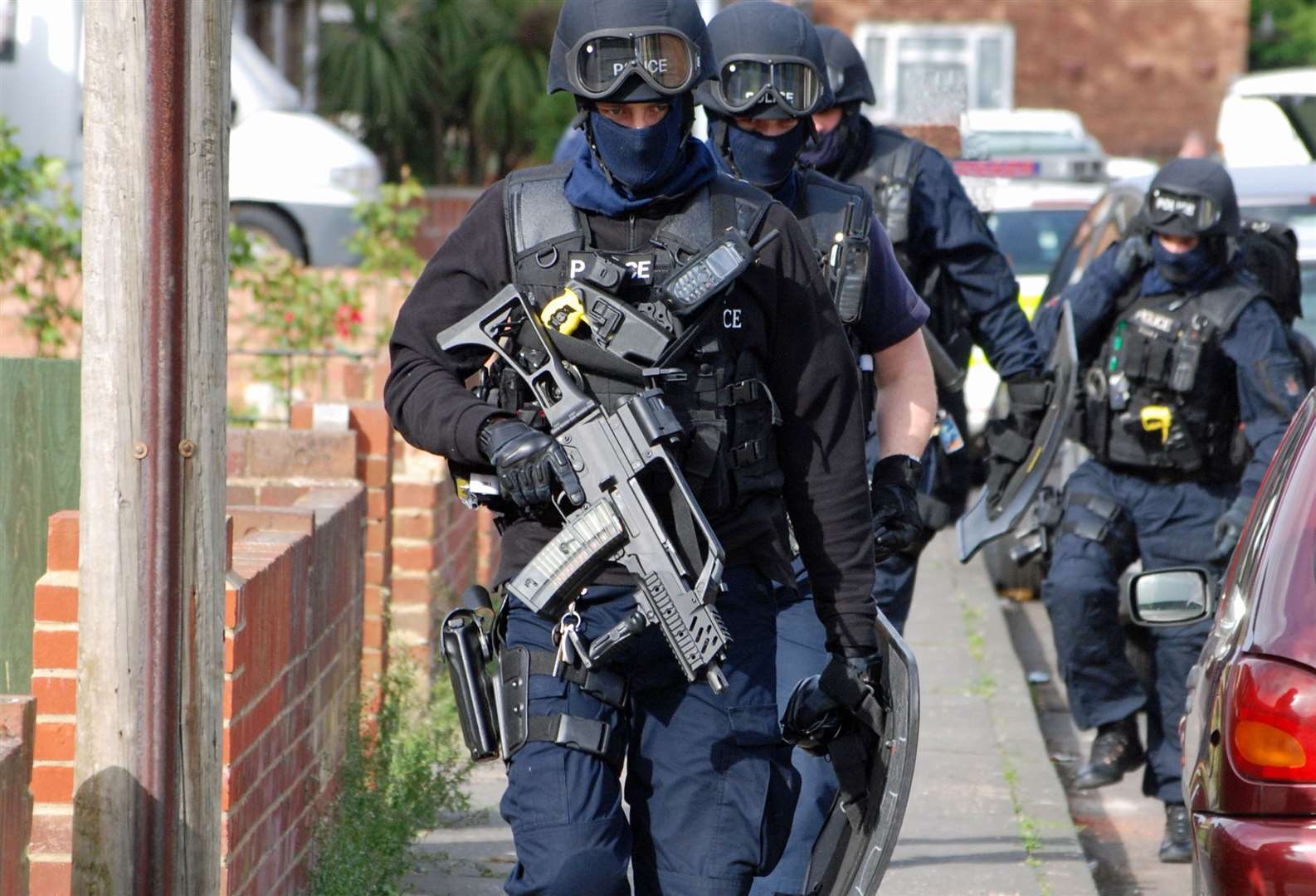 Armed police were called as a "precaution"