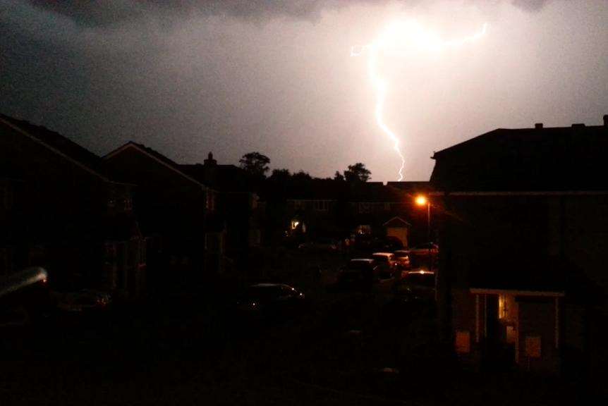 Lightning above Maidstone