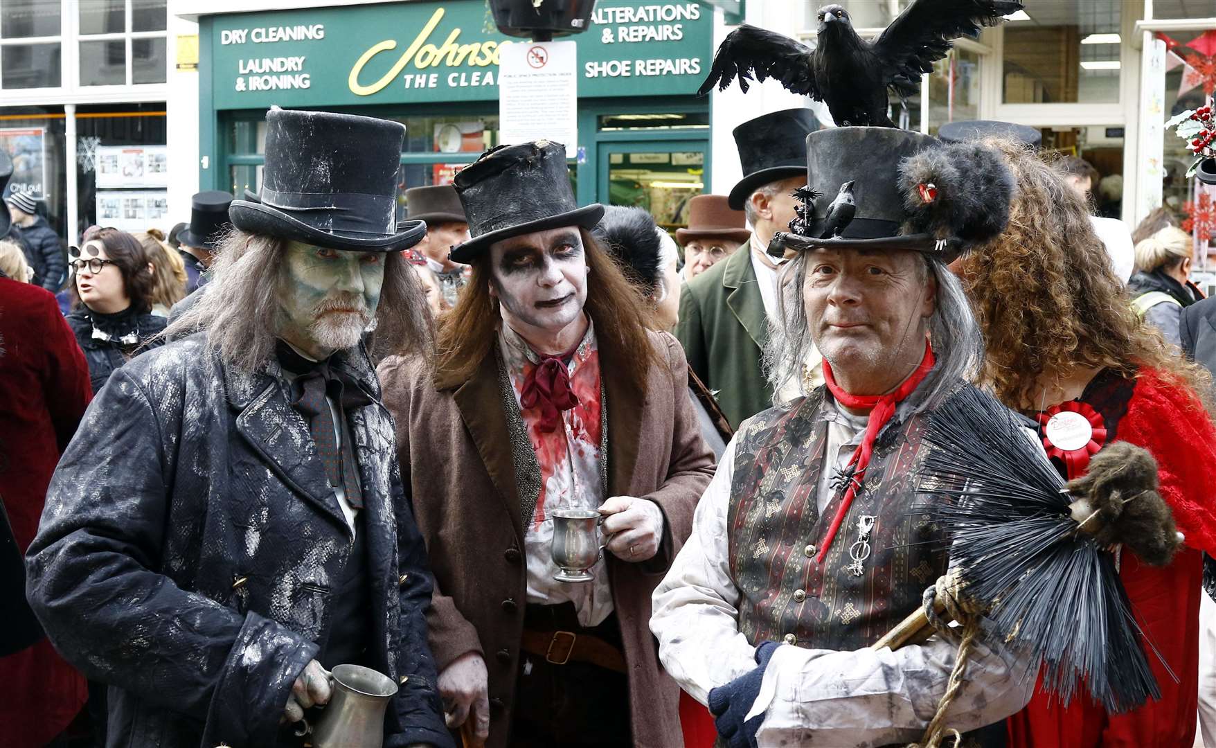 Dickens characters take to the streets of Rochester at Christmas Picture: Sean Aidan