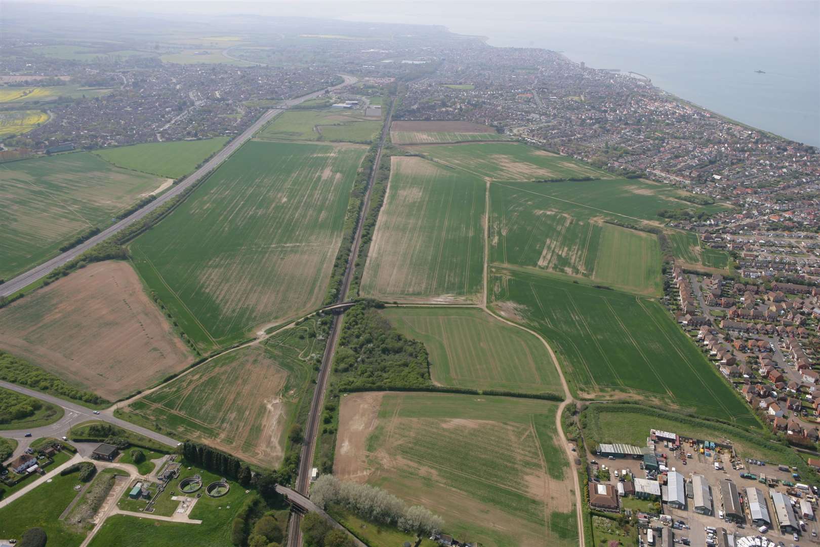 An aerial view of the land at Hillborough