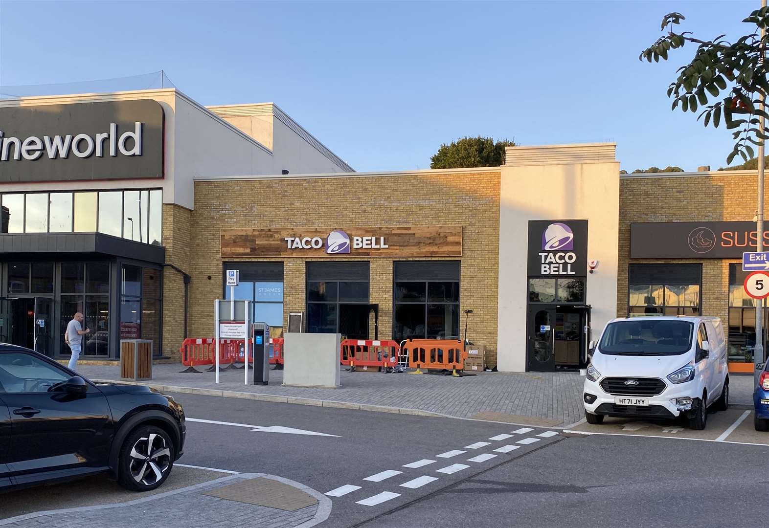 Signs have now appeared on the Taco Bell restaurant opening at St James' retail park in Dover