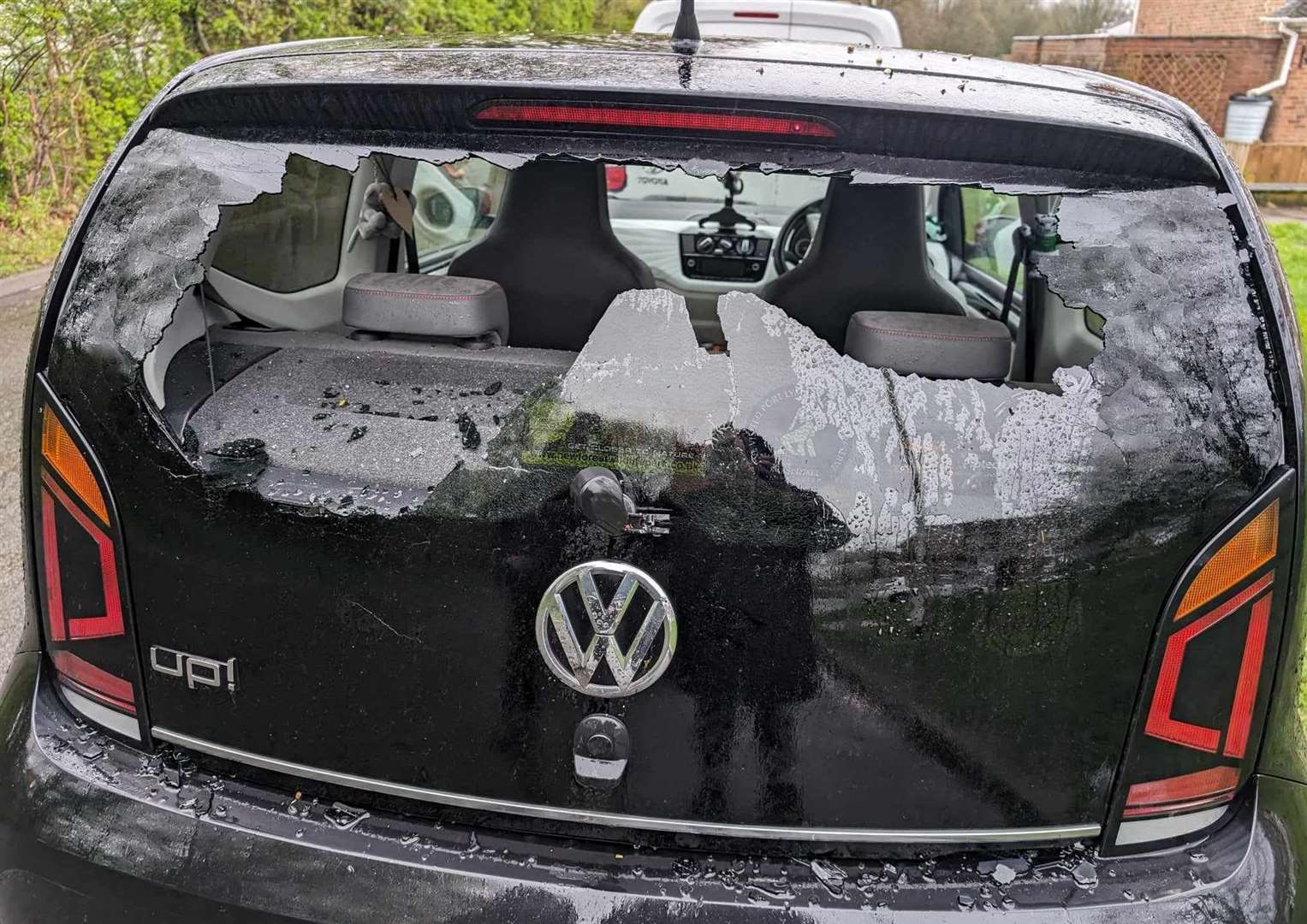 Jess Greenwood's Volkswagen Up! was targeted by vandals in East Lodge Road in Godinton