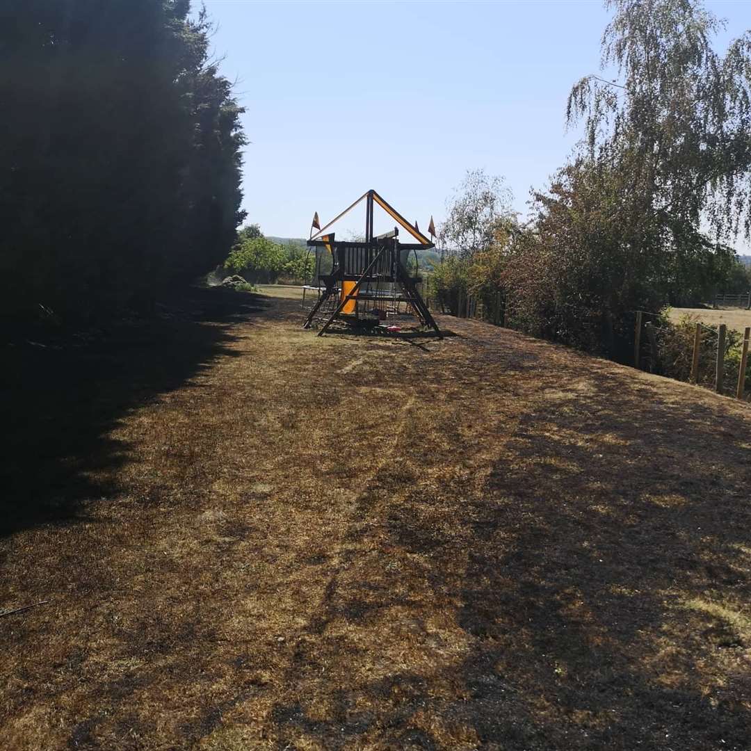 A climbing frame has been left blackened. Picture: Anthony Robinson