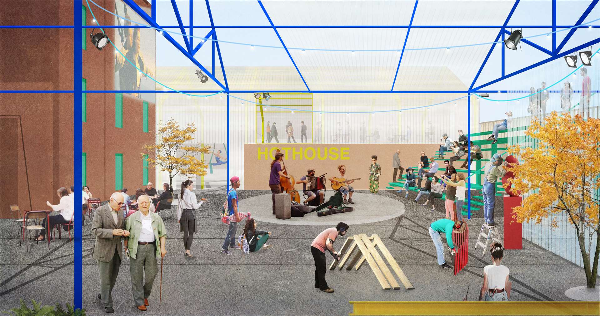 The proposed outdoor performance area