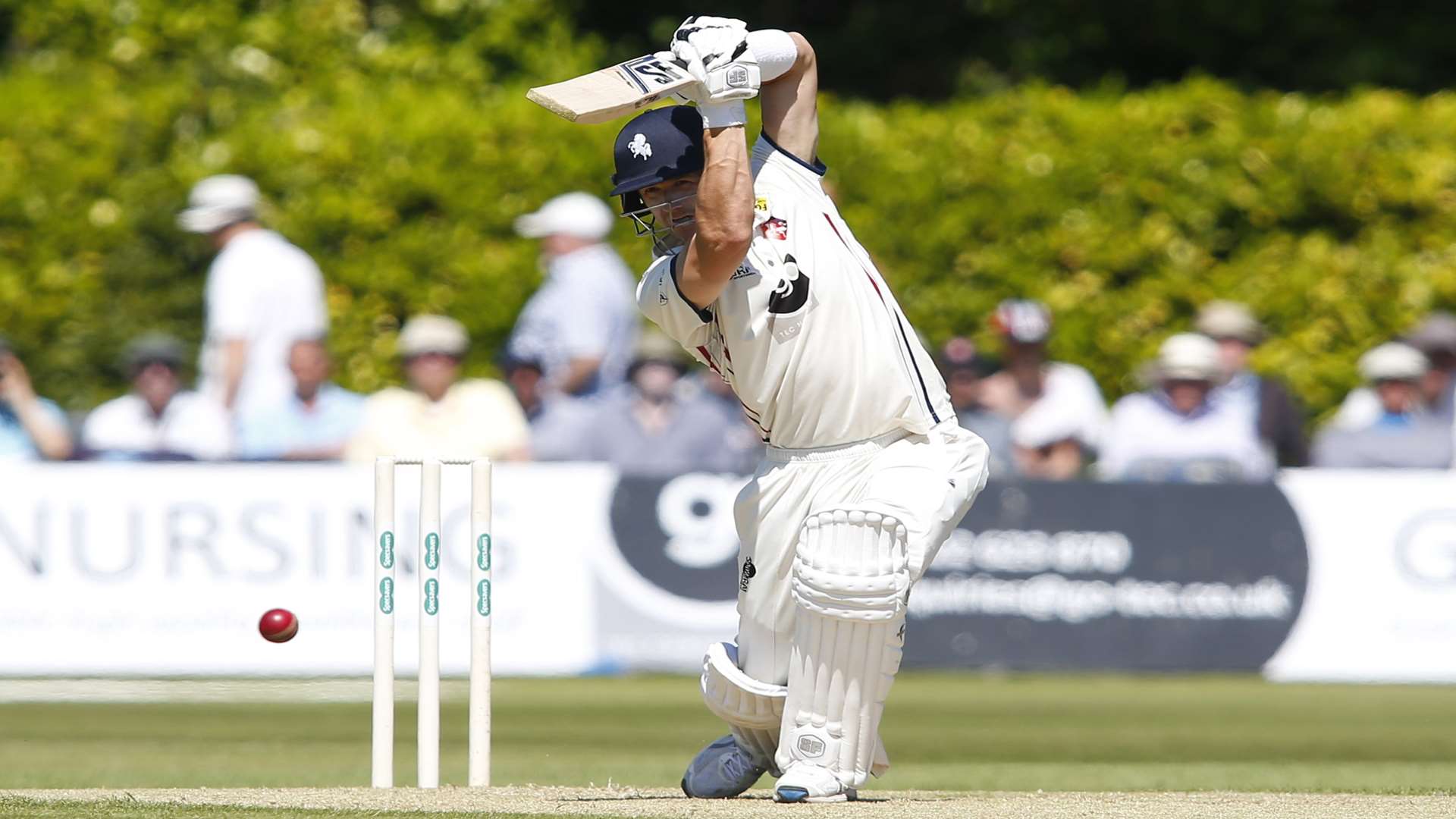 Kent's Joe Denly during his knock of 119 against Sussex. Picture: Andy Jones