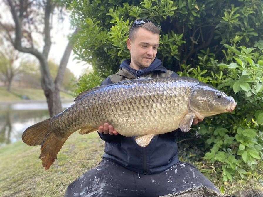 Lee Drake caught this large carp last week. Photo: Alison Drake
