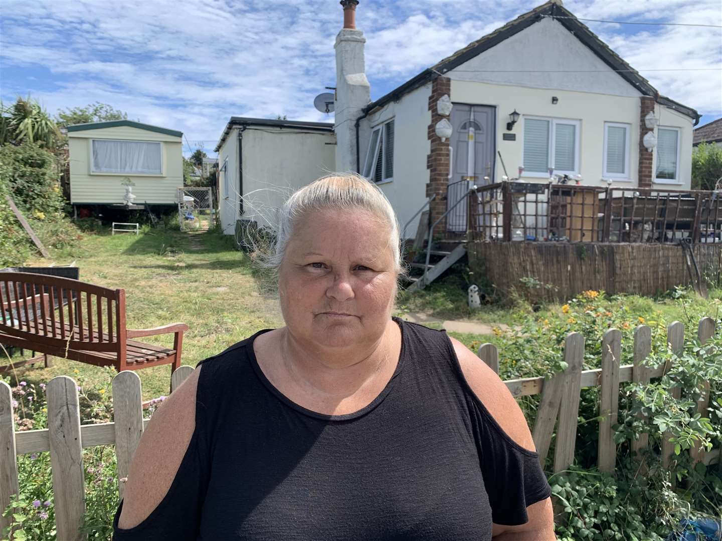 Christine Green outside her home in Surf Crescent, Eastchurch