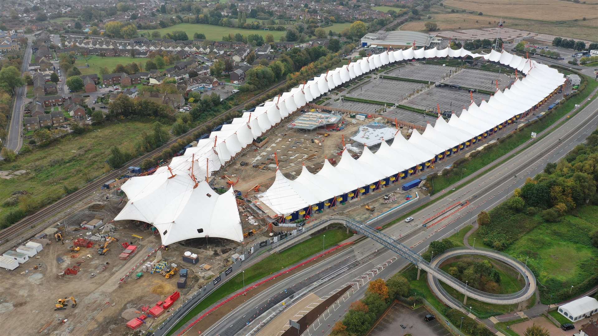 Footage shows the £90 million Ashford Designer Outlet expansion