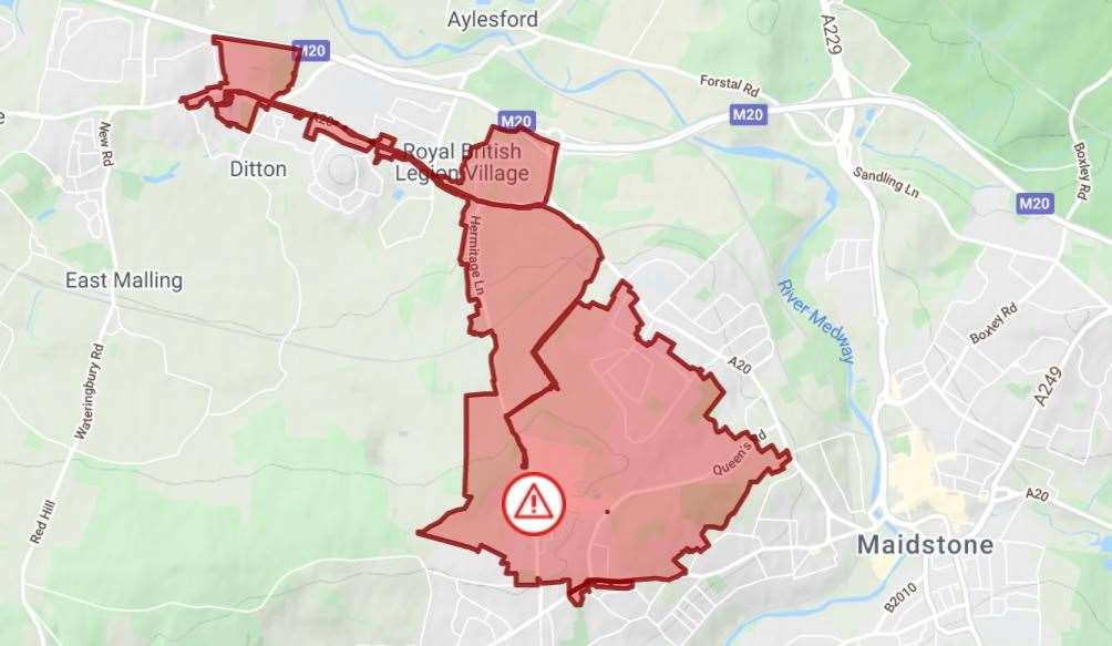 Residents in Barming could be without water for hours. Picture: South East Water