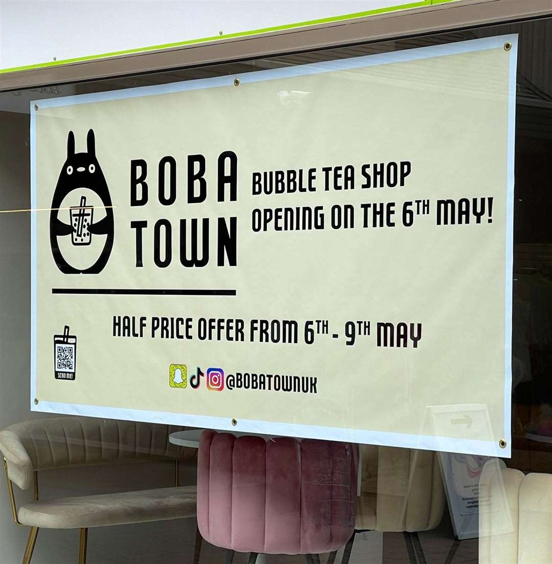 New bubble tea store Boba Town is opening in Gravesend. Picture: Graham Long/ Gravesend Town Centre Management