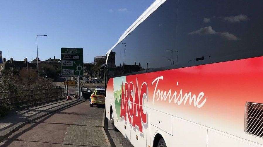 The coach that was stopped by police. Picture: Kent Police