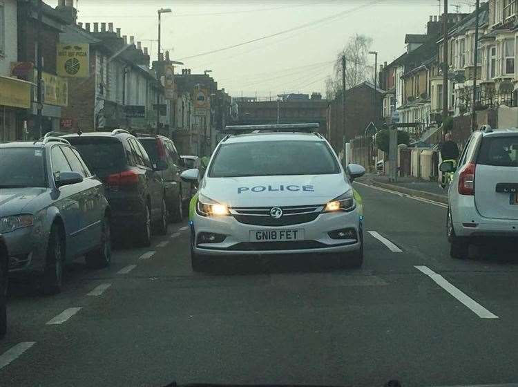 Police on Luton Road on Monday afternoon (8415913)