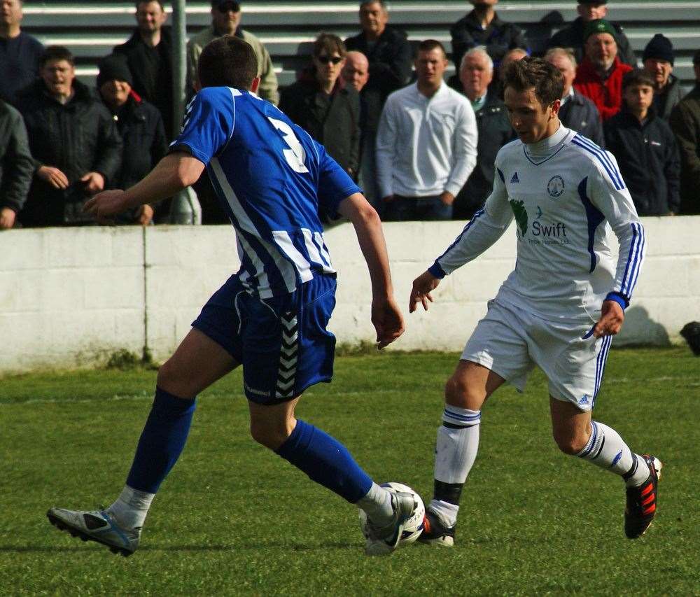 Action from Herne Bay's 2-1 FA Vase semi-final second leg defeat at West Auckland Picture: Robert Smith