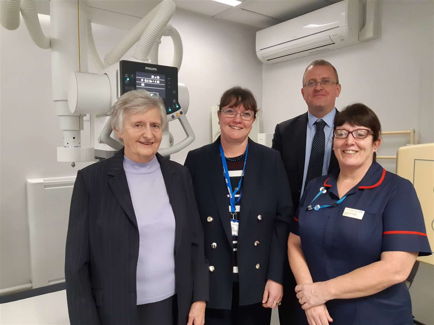 FoDH chairman Doris Thompson with clinical research manager Nicola Osbourn, treasurer Mike Dyer and matron Suzanna Vogle (6604645)