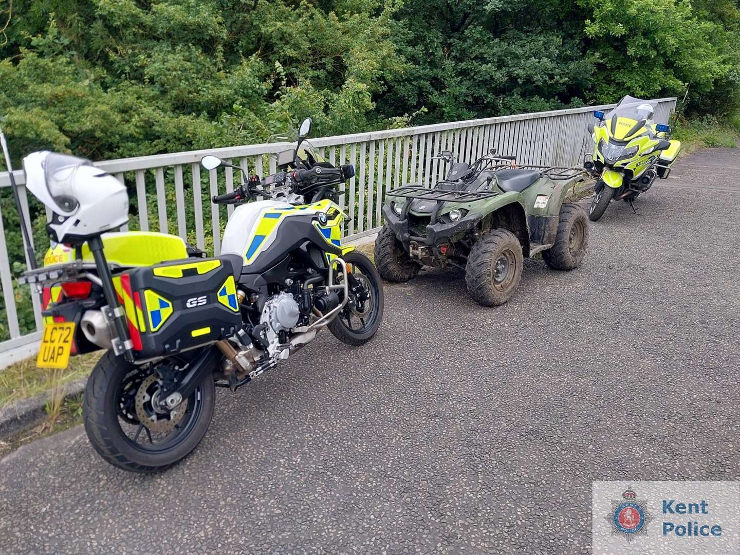 A stolen quad bike valued at around £8,000 was also recovered. Picture: Kent Police