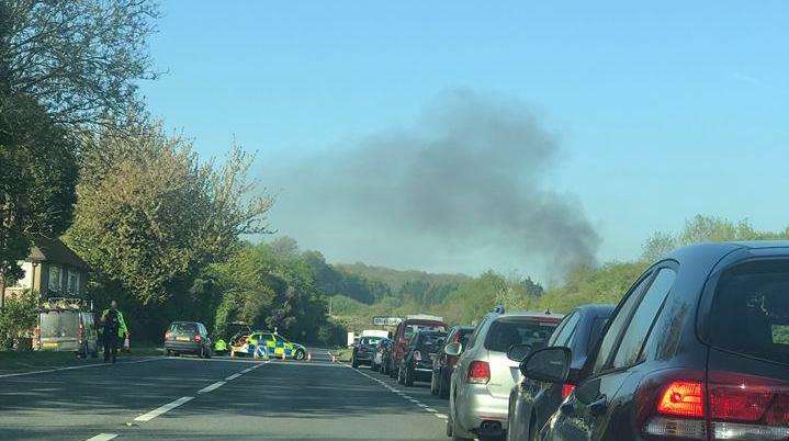 Smoke rising from the A249 fire. Picture Tori Russon (6157004)