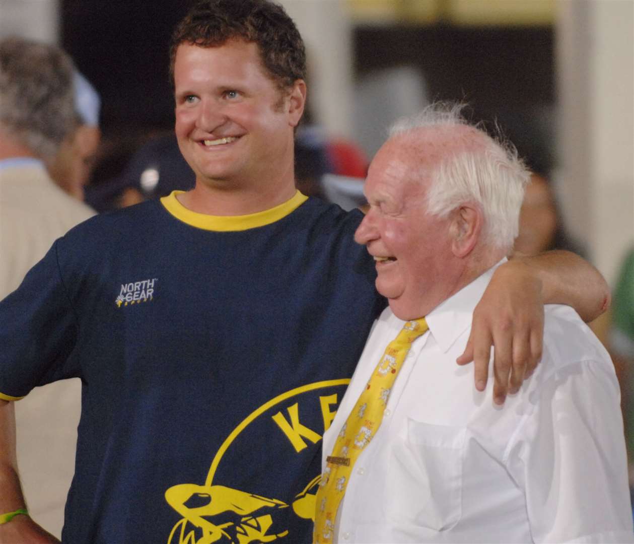 In 2007, Jack Foley celebrates Kent Spitfires' T20 Cup success with captain Rob Key. Picture: Barry Goodwin