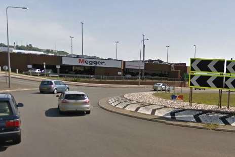 The woman's car hit the Western Heights roundabout before careering onto the Megger car park. Picture: Google Street View