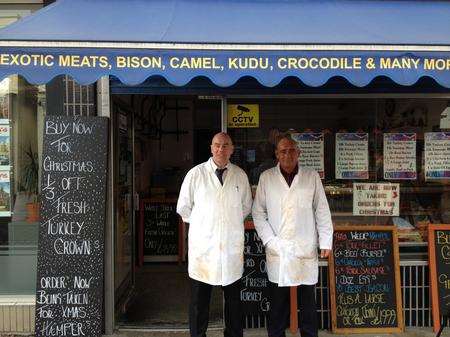 Richard Dayne and Scott Cassettari of JM Danslow butchers in Gravesend.