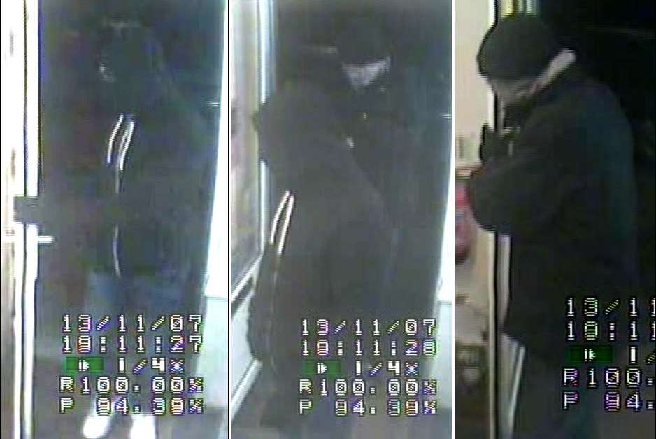 Still pictures of the raid from CCTV footage