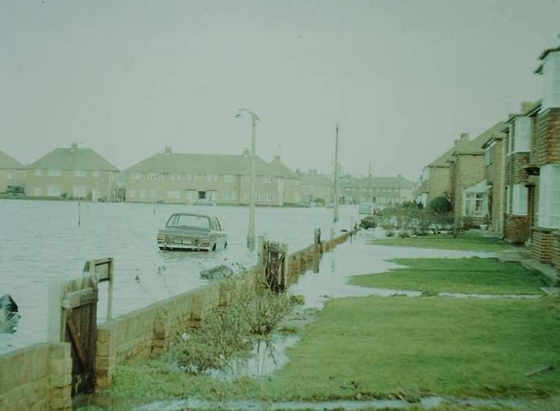 Estuary Road lived up to its name when the sea flooded Sheerness on January 12 1978. Picture: Trevor Edwards