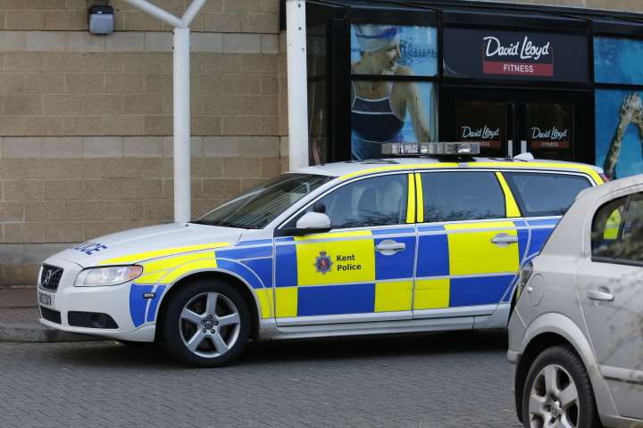 Two police cars were outside David Lloyd Leisure Centre